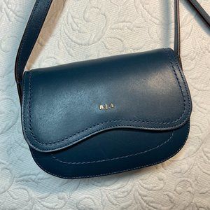 Lauren Ralph Lauren Mini Crossbody Bag - Leather Dark Chambray Teal
